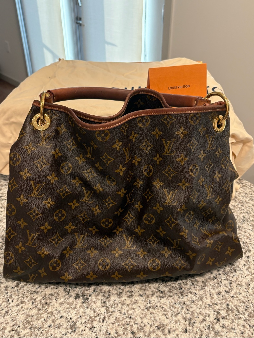 Louis Vuitton Monogram Canvas Brown & Gold Shoulder Bag